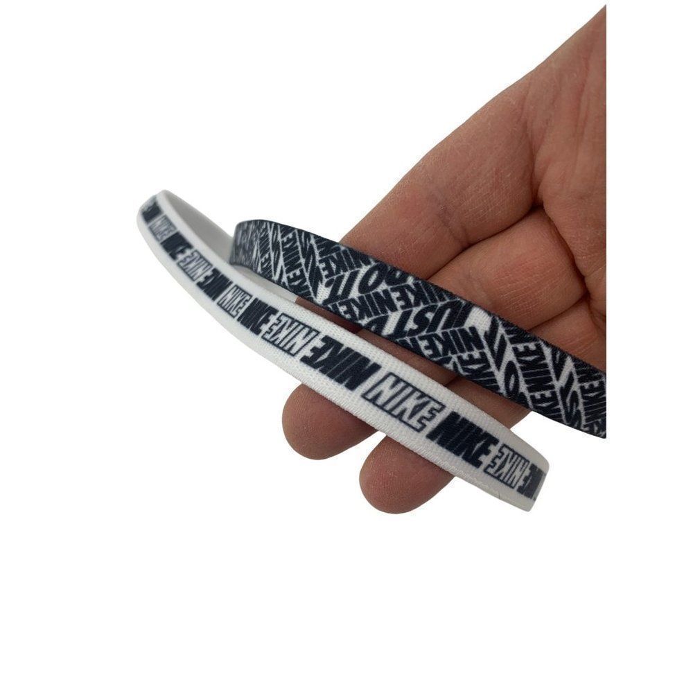 Lot of 2 Nike Unisex Headbands Nonslip Grip 0190 Narrow Logo EUC Sweatband